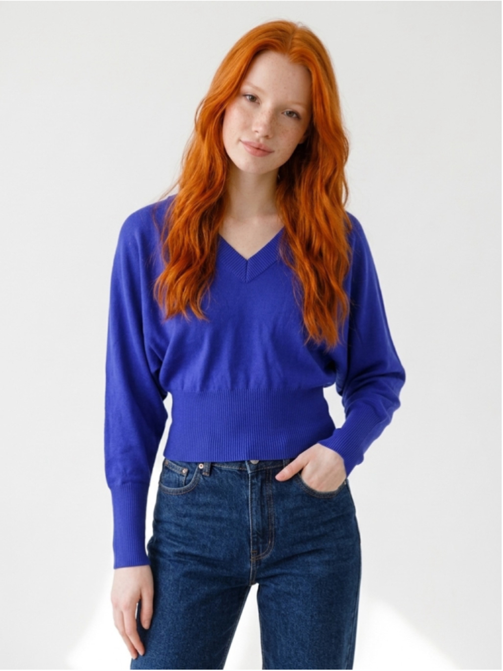 Pink Rose Reversible Blue Button Cardigan Dolman Sweater Size M - Picture 3 of 6